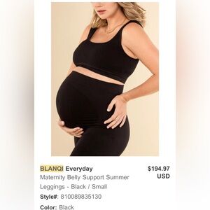 NWT Blanqi everyday maternity belly support leggings size small, $74 in black.